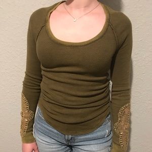 Free People Army Green Long Sleeve